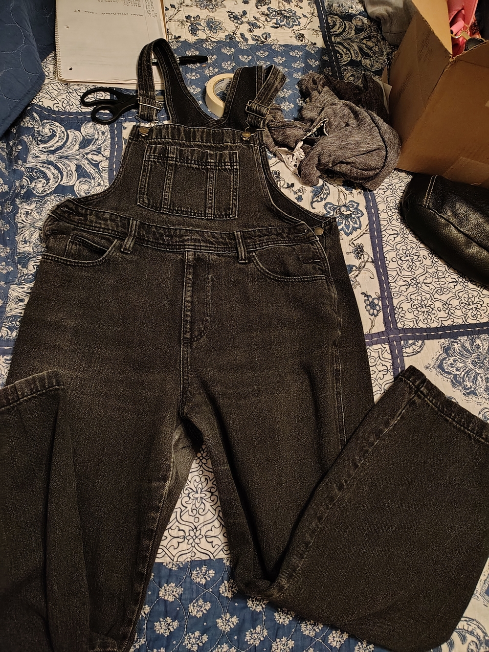 Universal Thread Black Denim Overalls
